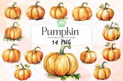 Pumpkin Watercolor Sublimation Clipart Product Image 1