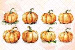 Pumpkin Watercolor Sublimation Clipart Product Image 2