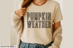 Pumpkin Weather Halloween Fall Quote PNG T-shirt Design Product Image 4