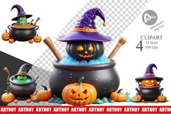 Clipart Pumpkin Cauldron Product Image 1