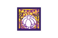 Halloween Pumpkin with Autumn Decoration 3D Layered Papercut Product Image 2