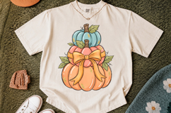 Pumpkin with Bow Sublimation PNG Design Product Image 2