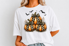 Pumpkin with Checkered Bow PNG, Fall Sublimation Product Image 3