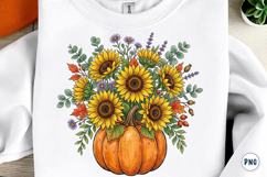 Pumpkin with Sunflowers PNG Product Image 1