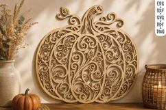 Pumpkin Wooden Wall Art SVG Product Image 1
