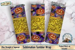 this is a sublimation tumbler wrap design with peekaboo pumpkins