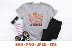 Pumpkin kisses and harvest wishes SVG. Fall Quote Cut File Product Image 2