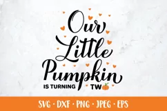 Our Little Pumpkin is turning two SVG. Baby 2nd birthday Product Image 1