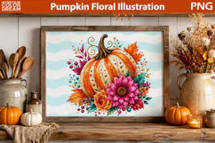 Floral Pumpkin Cutting | Autumn Sublimation Art Product Image 3