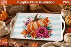Floral Pumpkin Cutting | Autumn Sublimation Art Product Image 4