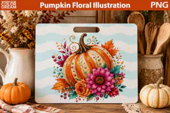 Floral Pumpkin Cutting | Autumn Sublimation Art Product Image 2
