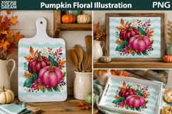 Pink Pumpkin Cutting Board | Fall Farmhouse Sublimation Product Image 1