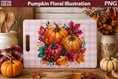 Autumn Floral Pumpkins | Fall Sublimation Art Product Image 4