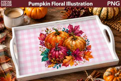 Autumn Floral Pumpkins | Fall Sublimation Art Product Image 2