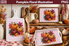 Autumn Floral Pumpkins | Fall Sublimation Art Product Image 3