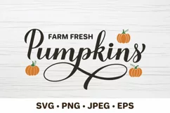 Farm fresh pumpkins lettering. Farm sign SVG cut file Product Image 1