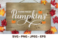 Farm fresh pumpkins lettering. Farm sign SVG cut file Product Image 2