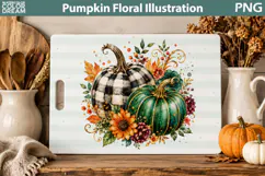 Buffalo Plaid Pumpkins | Fall Floral Sublimation Product Image 2