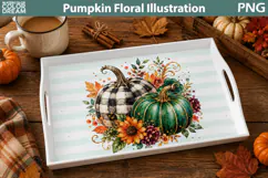 Buffalo Plaid Pumpkins | Fall Floral Sublimation Product Image 3