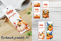 Cute fall pumpkin bookmark printable | Autumn bookmark PNG Product Image 1