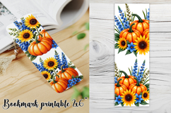 Cute fall pumpkin bookmark printable | Autumn bookmark PNG Product Image 1