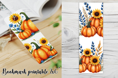 Cute fall pumpkin bookmark printable | Autumn bookmark PNG Product Image 1
