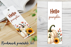 Cute fall pumpkin bookmark printable | Autumn bookmark PNG Product Image 1