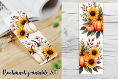 Cute fall pumpkin bookmark printable | Autumn bookmark PNG Product Image 1