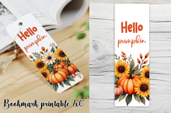 Cute fall pumpkin bookmark printable | Autumn bookmark PNG Product Image 1
