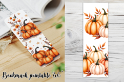 Cute fall pumpkin bookmark printable | Autumn bookmark PNG Product Image 1