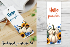 Cute fall pumpkin bookmark printable | Autumn bookmark PNG Product Image 1