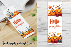 Cute fall pumpkin bookmark printable | Autumn bookmark PNG Product Image 1