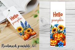 Cute fall pumpkin bookmark printable | Autumn bookmark PNG Product Image 1