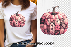 Halloween Patchwork Pumpkin Clipart PNG Design Product Image 1