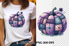 Halloween Patchwork Pumpkin Clipart PNG Design Product Image 1