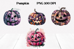 Halloween Patchwork Pumpkin Clipart | Halloween PNG Product Image 1