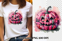 Halloween Patchwork Pumpkin Clipart PNG Design Product Image 1
