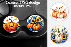 Pumpkin car coaster sublimation bundle | Fall car coaster Product Image 7