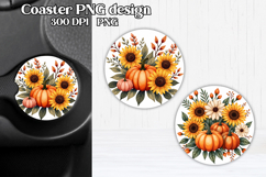 Pumpkin car coaster sublimation bundle | Fall car coaster Product Image 5