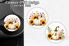 Pumpkin car coaster sublimation design | Fall car coaster Product Image 1
