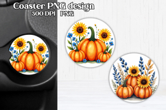 Pumpkin car coaster sublimation design | Fall car coaster Product Image 1