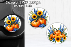 Pumpkin car coaster sublimation design | Fall car coaster Product Image 1