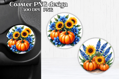 Pumpkin car coaster sublimation design | Fall car coaster Product Image 1