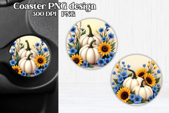 Pumpkin car coaster sublimation design | Fall car coaster Product Image 1