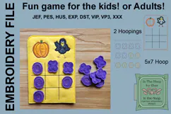 ITH Pumpkin & Crow Halloween Tic Tac Toe Product Image 1