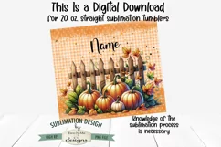 Pumpkin Fence 20oz Seamless Tumbler Wrap - Add Your Name Product Image 3