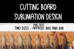 Pumpkin Fence Rectangle Cutting Board Design for Sublimation Product Image 2
