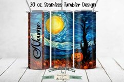 Pumpkin Field Stained Glass 20 oz Seamless Tumbler Design Product Image 1