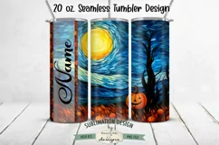 Pumpkin Field Stained Glass 20 oz Seamless Tumbler Design Product Image 1