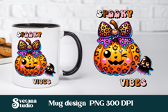 Halloween mug wrap | Halloween pumpkin bow mug design PNG Product Image 1